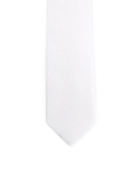 WHITE - PLAIN SATIN TIE