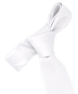 WHITE - PLAIN SATIN TIE