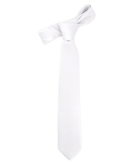 WHITE - PLAIN SATIN TIE