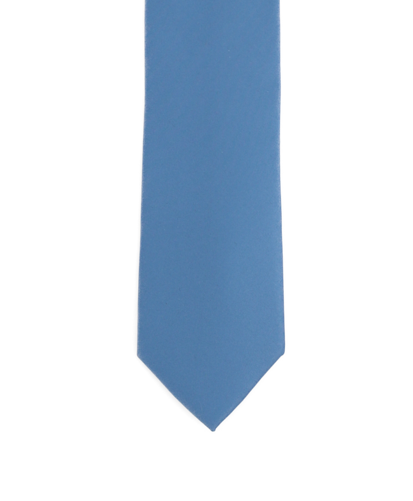 MIDDLE BLUE - PLAIN SATIN TIE