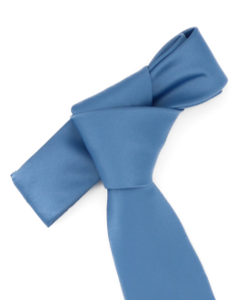 MIDDLE BLUE - PLAIN SATIN TIE