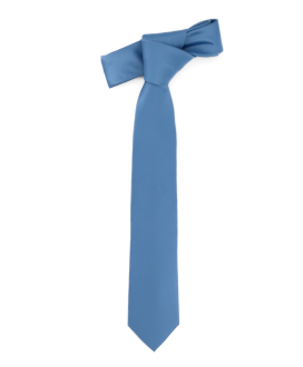 MIDDLE BLUE - PLAIN SATIN TIE