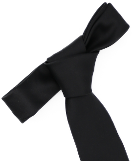 BLACK - PLAIN SATIN TIE