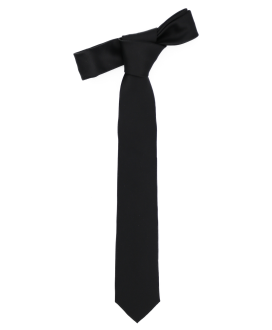 BLACK - PLAIN SATIN TIE