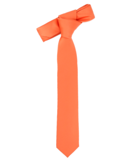 LIGHT ORANGE - CRAVATE UNIE EN SATIN