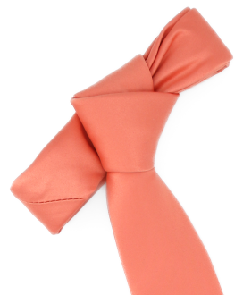 PEACH - PLAIN SATIN TIE