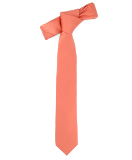 PEACH - PLAIN SATIN TIE