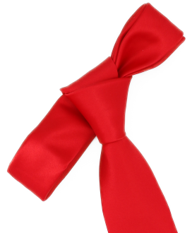 RED - PLAIN SATIN TIE