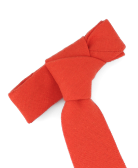 ORANGE - TIE - COTTON