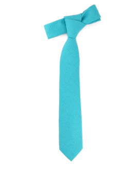 LIGHT TURQUOISE - TIE - COTTON