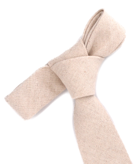 LIGHT BEIGE - TIE - COTTON