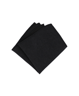 BLACK - POCKET SQUARE - SOFT VELVET