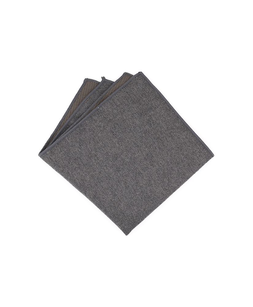 GREY - POCKET SQUARE - SOFT VELVET