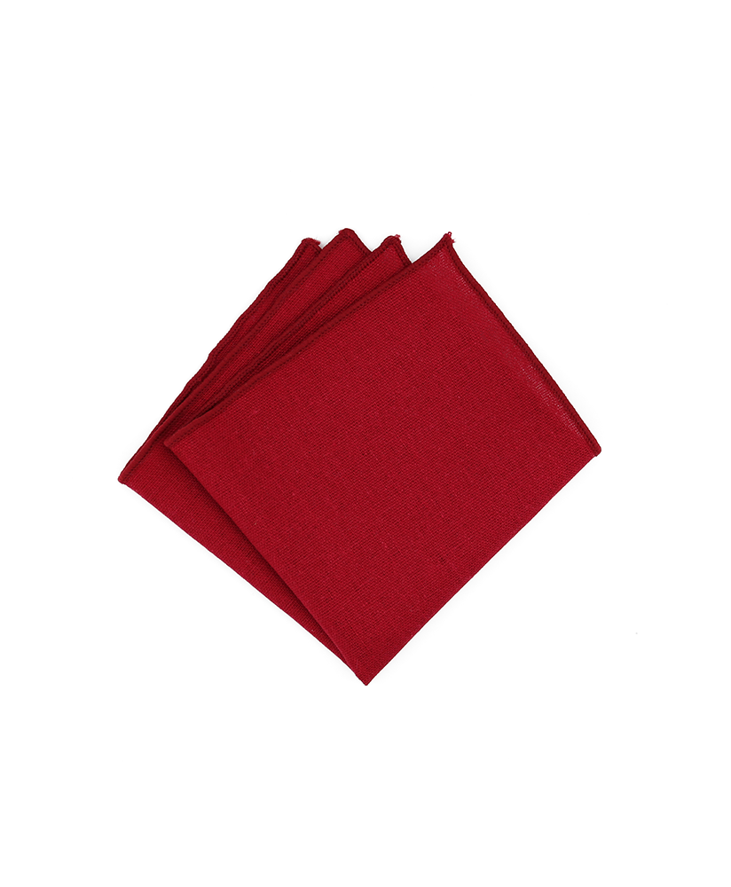 CRIMSON RED - POCKET SQUARE - COTTON