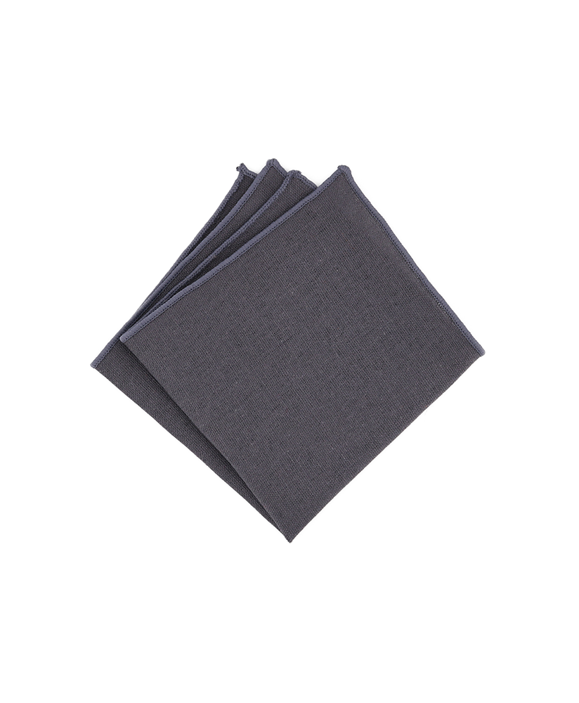 MEDIUM GREY - POCKET SQUARE - COTTON