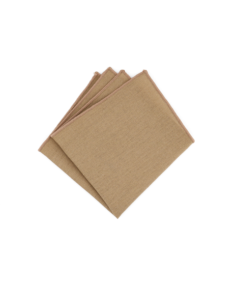 WARM BEIGE - POCKET SQUARE - COTTON