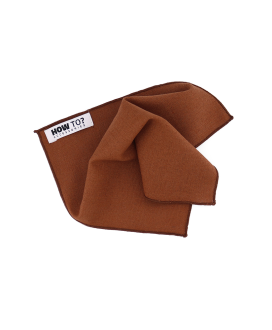 BROWN - POCKET SQUARE - COTTON