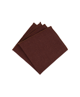 DARK BROWN - POCKET SQUARE - COTTON