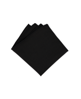 DEEP BLACK - POCKET SQUARE - BAMBOO ECO-LINE