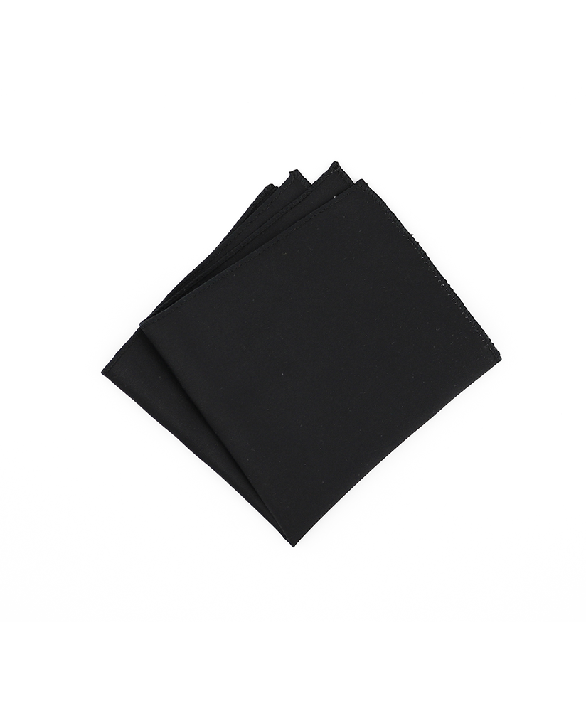 BLACK - SATIN POCKET SQUARE