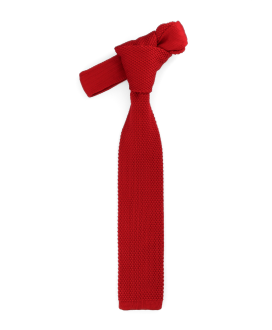 VIBRANT RED - KNITTED TIE