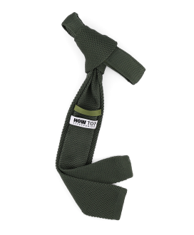 OLIVE GREEN - CRAVATE TRICOT